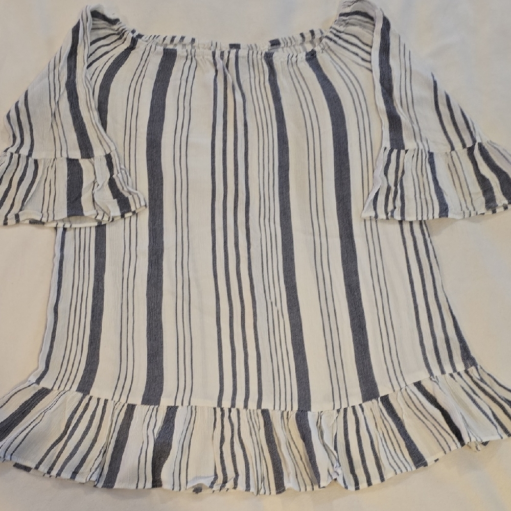 Chic Striped Off-Shoulder Blouse